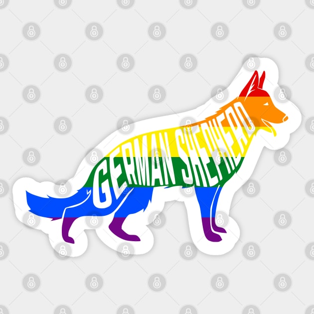 Rainbow German Shepherd Pride - Pride Month - LGBT Gifts - Pride Flag GSD Sticker by Yesteeyear